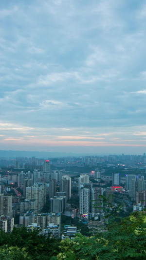 实拍沙坪坝与渝北区城市全景白转夜白天转夜16秒视频