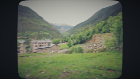 山区的旧欧洲村落视频