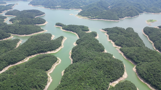 航拍湖北襄阳三道河风景区视频