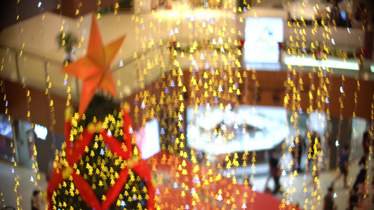 商场的圣诞节灯光视频
