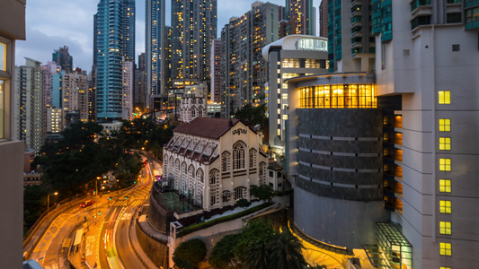 香港教堂交通视频