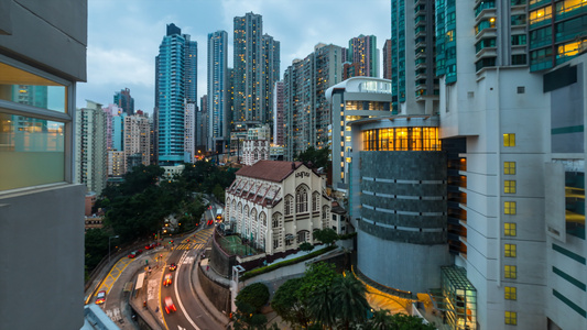 香港教堂交通视频