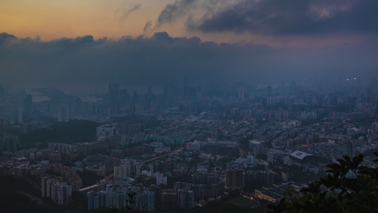 太平山顶俯瞰整个香港延时视频