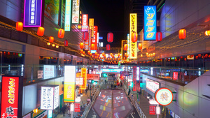 8K实拍新年日式风情街人流延时摄影10秒视频
