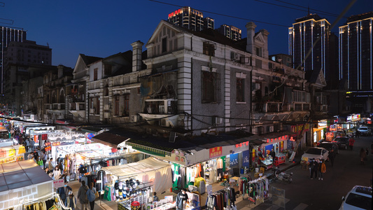 城市夜景购物逛街市井夜市生活4k素材视频