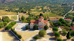 希腊凯法利尼亚岛上的修道院15秒视频
