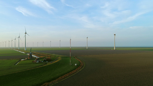 风车和风力涡轮机视频