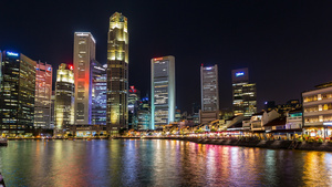 新加坡城市河流和天际线延时10秒视频