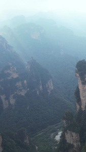 航拍湖南5A级旅游景区张家界自然风光连绵山峰素材张家界景区视频