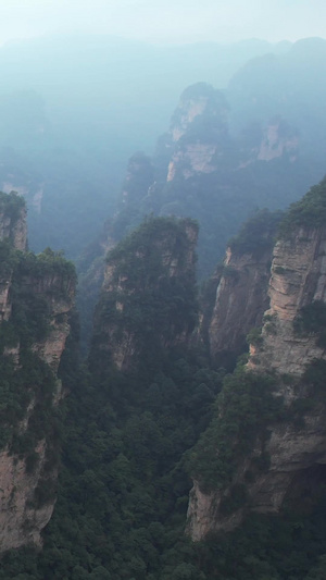 航拍湖南5A级旅游景区张家界自然风光连绵山峰素材湖南素材62秒视频