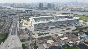 实拍航拍高清广州国际医药贸易中心17秒视频