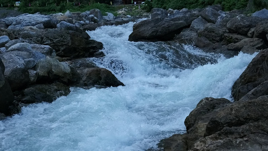 山涧水流溪水小河升格慢动作视频