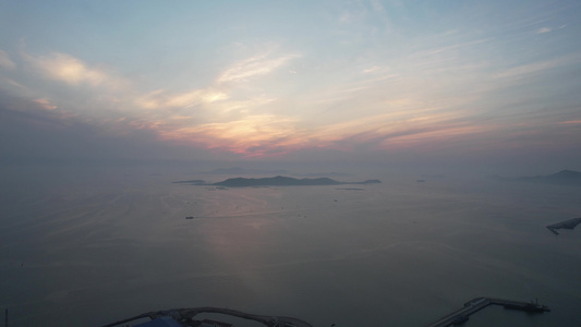 中国最美海岛长岛晚霞夕阳航拍 视频