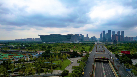 四川成都高新区环球中心4K航拍亚洲最大单体建筑视频