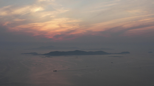 中国最美海岛长岛晚霞夕阳航拍 视频