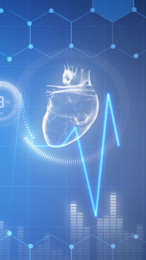 医疗心脏心率医学元素背景视频医疗背景12秒视频