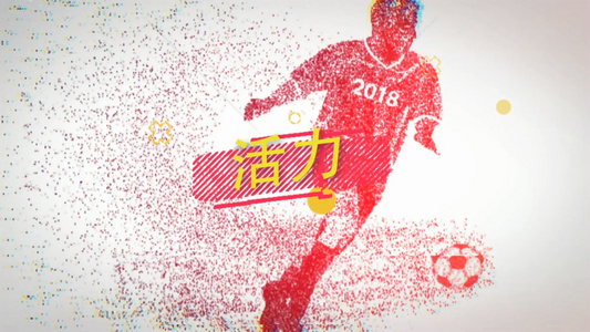 创意粒子足球世界杯快节奏片头AECC2015模板视频