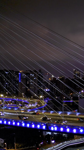 上海南浦大桥夜景航拍上海风景视频