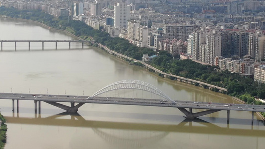 江西赣州漳水大桥交通航拍视频视频