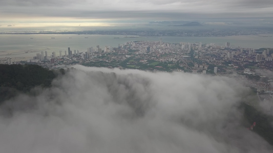 热带雨林的低云层上空视频