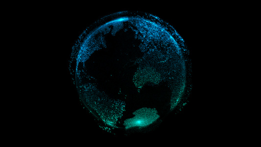 旋转科技数字变化地球视频