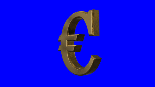 旋转的欧元标志屏幕视频