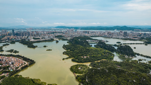 8K广东肇庆七星岩5A景区航拍延时视频