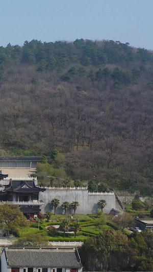 国家5A级风景区茅山印宫老子神像航拍视频近景70秒视频