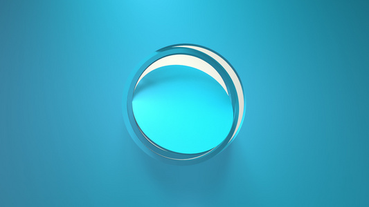 蓝色商业动画圆形框架的旋转3d渲染窗口循环简约纯色视频
