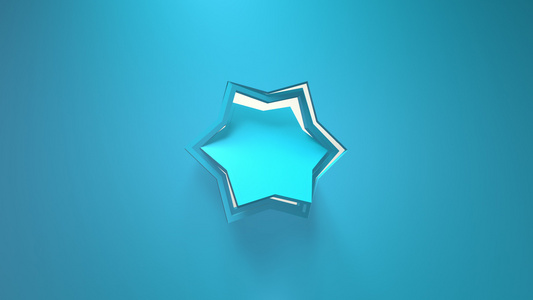 蓝色商业动画六角星的自转3d渲染窗口循环简约纯色翻筋斗视频
