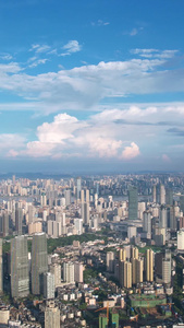航拍城市蓝天白云晴朗天空自然天气风光素材天空素材视频