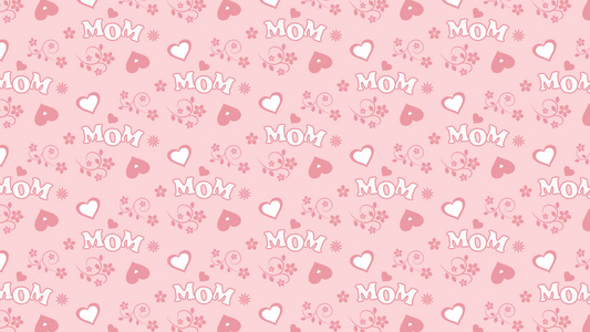 快乐的母亲日有心在粉红背景视频