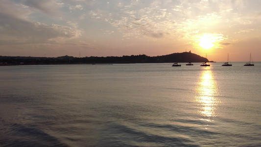 大海日落晚霞夕阳风景实拍 视频