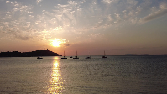 大海日落晚霞夕阳风景实拍 视频