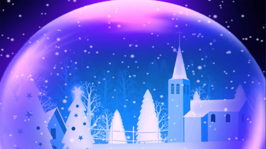 水晶球冬季雪舞台背景视频