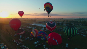 清晨热气球节的空中风景11秒视频