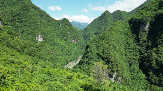 祖国大好河山山川蓝天白云自然风景航拍视频