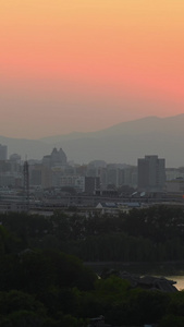 北京北海公园白塔日落日出日落视频
