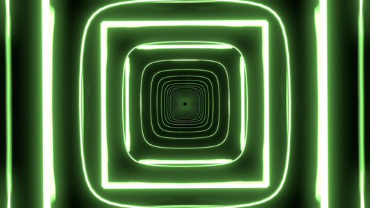绿色和白色三德形状有无尽无缝环状的荧光颜色视频