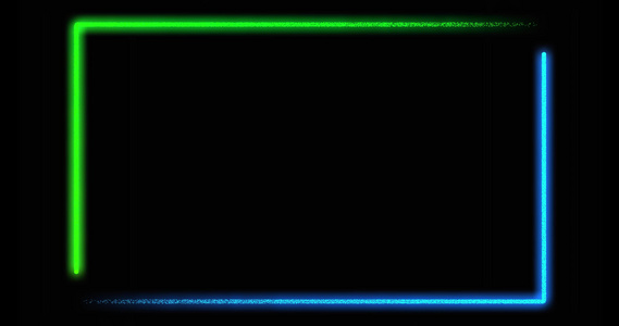 绿色和蓝色的光线边框背景无缝动画环视频