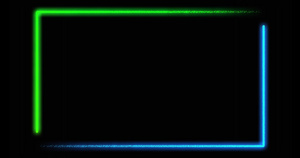 绿色和蓝色的光线边框背景无缝动画环17秒视频