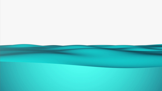 循环动画在白色背景上的亮蓝色抽象彩色波浪背景现代彩色视频