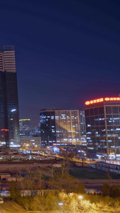 建设中的北京CBD夜景延时北京夜景视频
