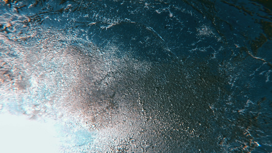 蓝色海中的泡泡视频