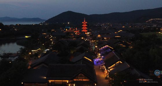 禅意小镇夜景视频