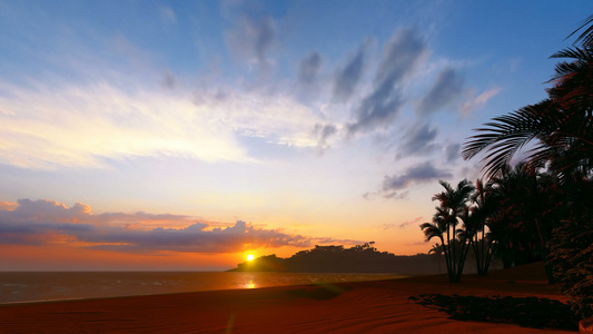 令人惊叹的沙滩日落时有红沙视频