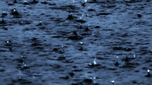 水面上的雨滴视频