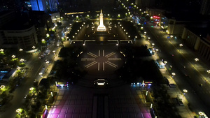 航拍南昌八一广场夜景28秒视频