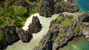 热带海水环礁湖和海滩菲利平斯河埃尼多河17秒视频