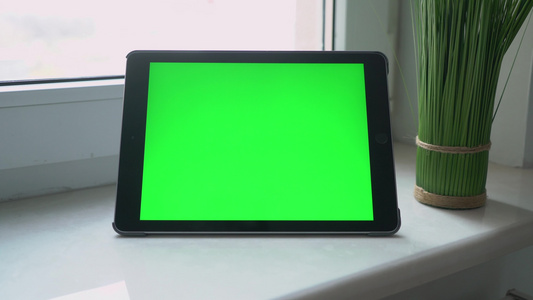 显示绿色屏幕的平板板铬密钥电子设备工具笔记本电脑视频